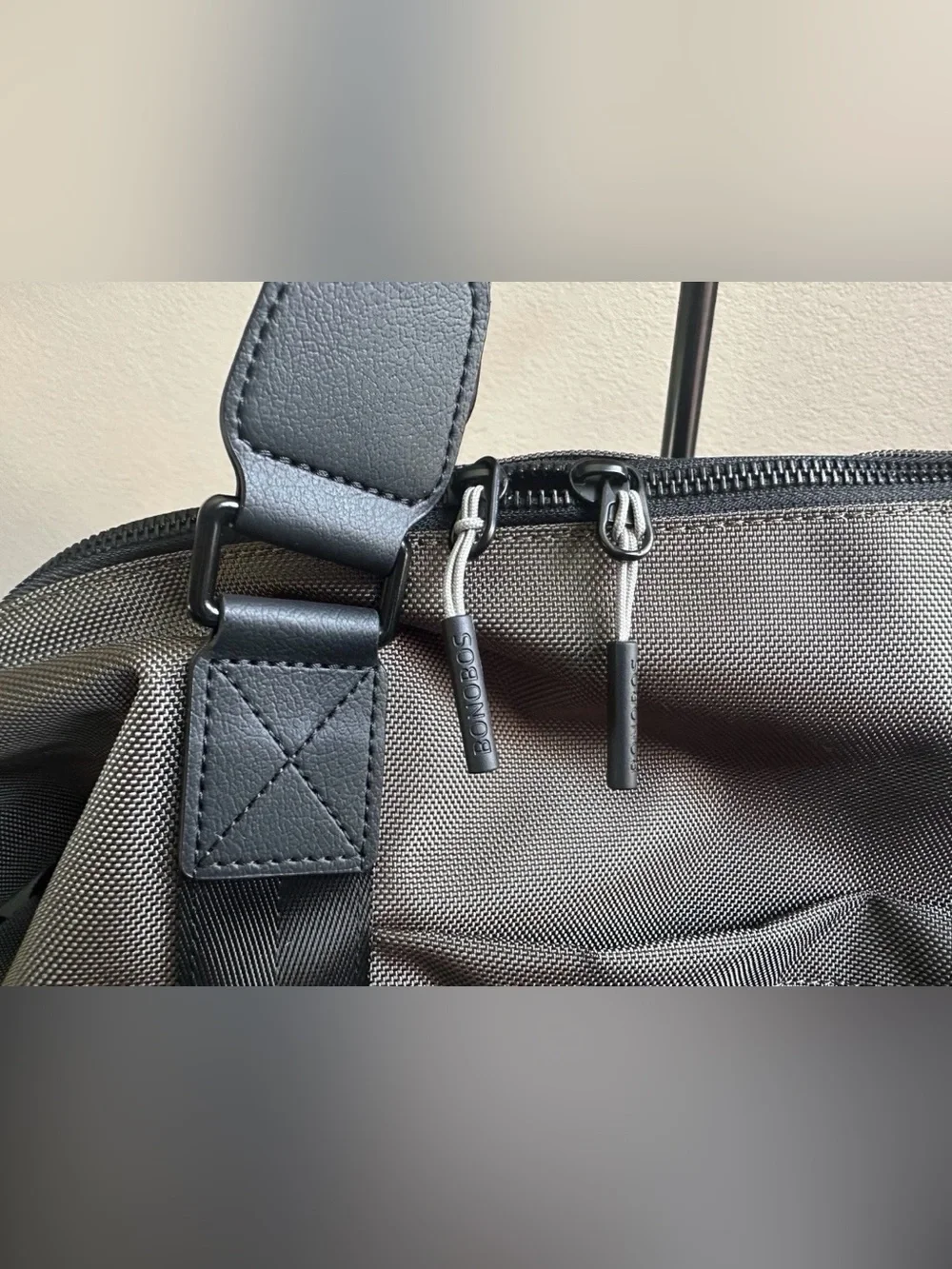 Bonobos Ballistic Nylon Duffle Bag in Olive•Leather Accents•Adjustable Strap•NWT